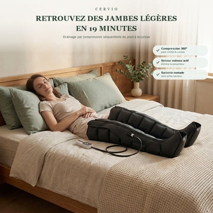 Bottes de Pressothérapie Cervio – Massage des Jambes sans Fil – Rechargeables