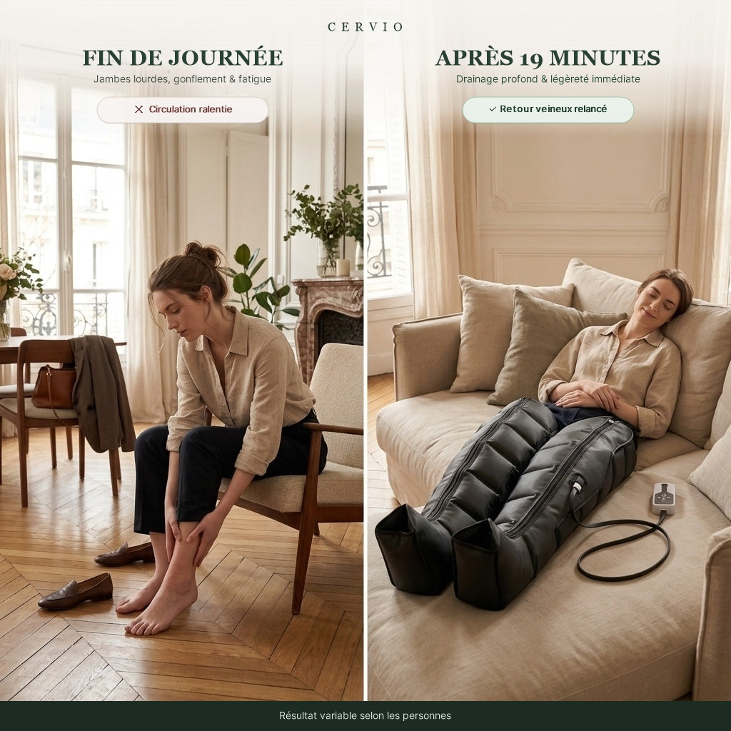 Bottes de Pressothérapie Cervio – Massage des Jambes sans Fil – Rechargeables