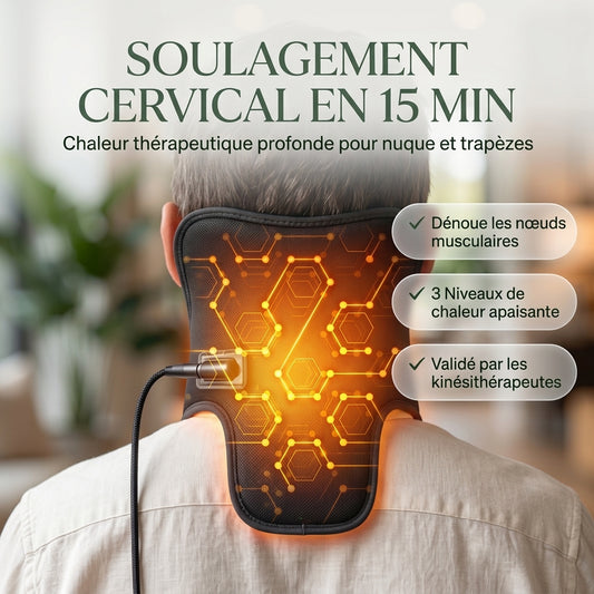 Masseur Cervical Chauffant, Tour de Cou pour Nuque et Trapèzes