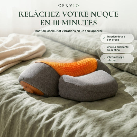 Coussin Cervical Massant Chauffant avec Traction Airbag CerviTraction