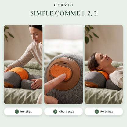 Coussin Cervical Massant Chauffant avec Traction Airbag CerviTraction